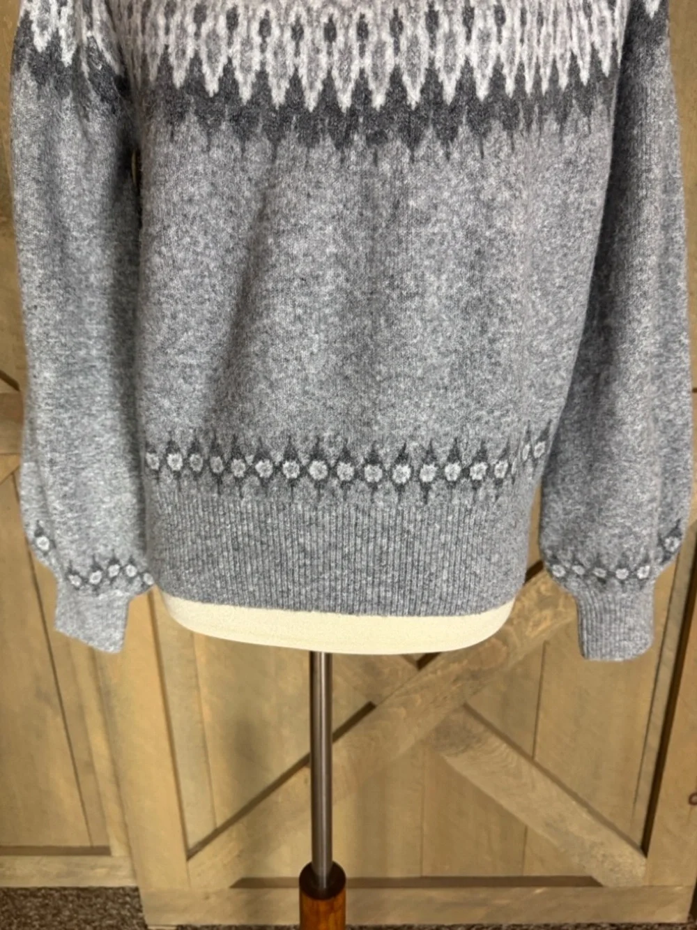 Rebecca Minkoff gray Fair Isle sweater Size Small New with tag
